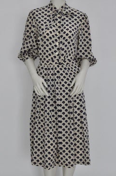 Lancetti Blouse and Skirt Set 1970s Italy creamwhite with allover flower print