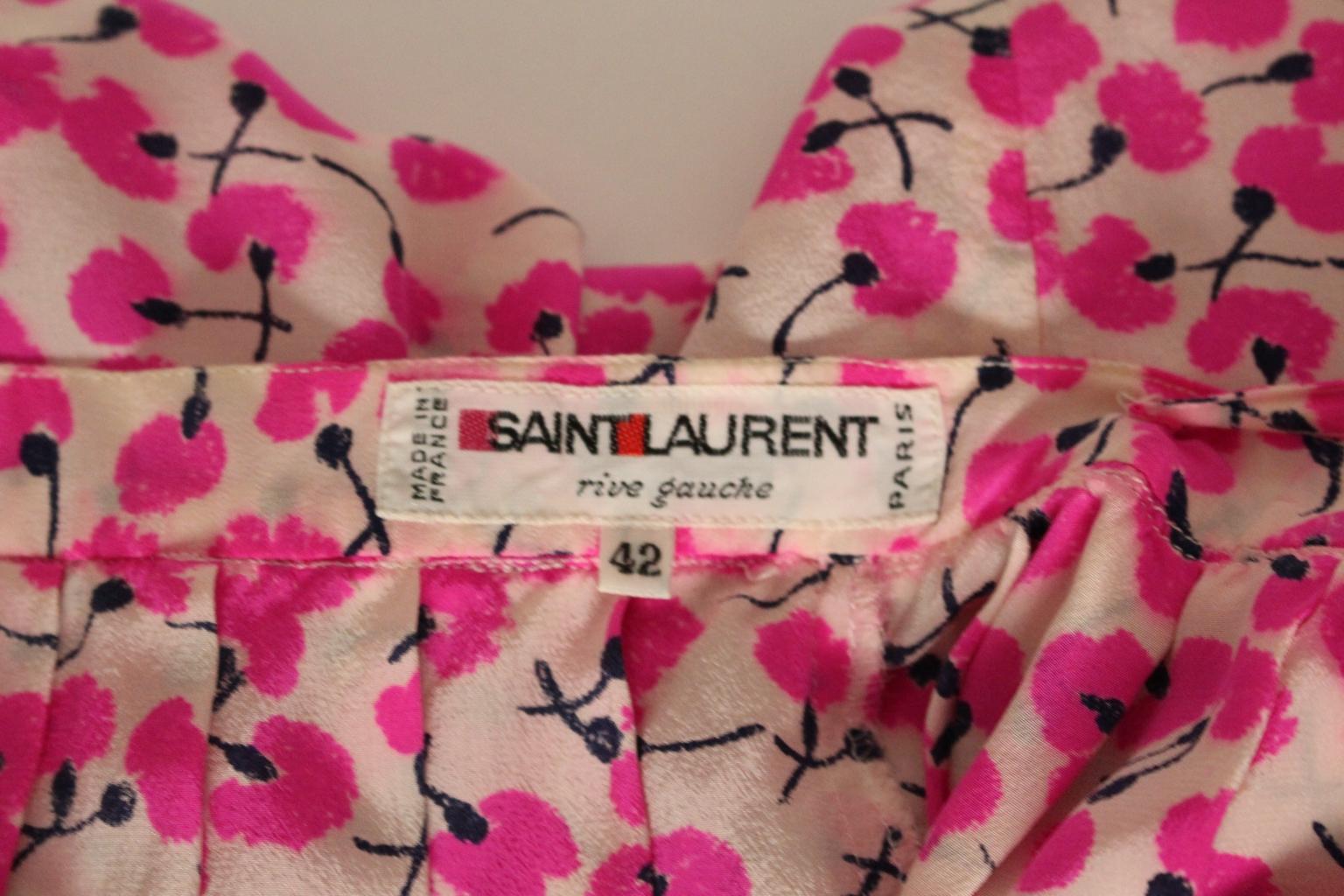 Yves Saint Laurent Rive Gauche Silk Skirt, 1980s  For Sale 4