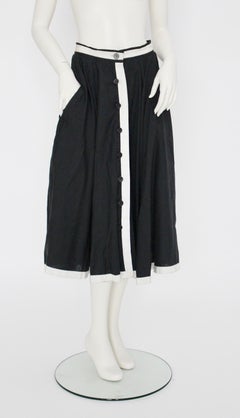 Jean Louis Scherrer boutique Vintage Skirt 1980s Black and White Paris 1980s