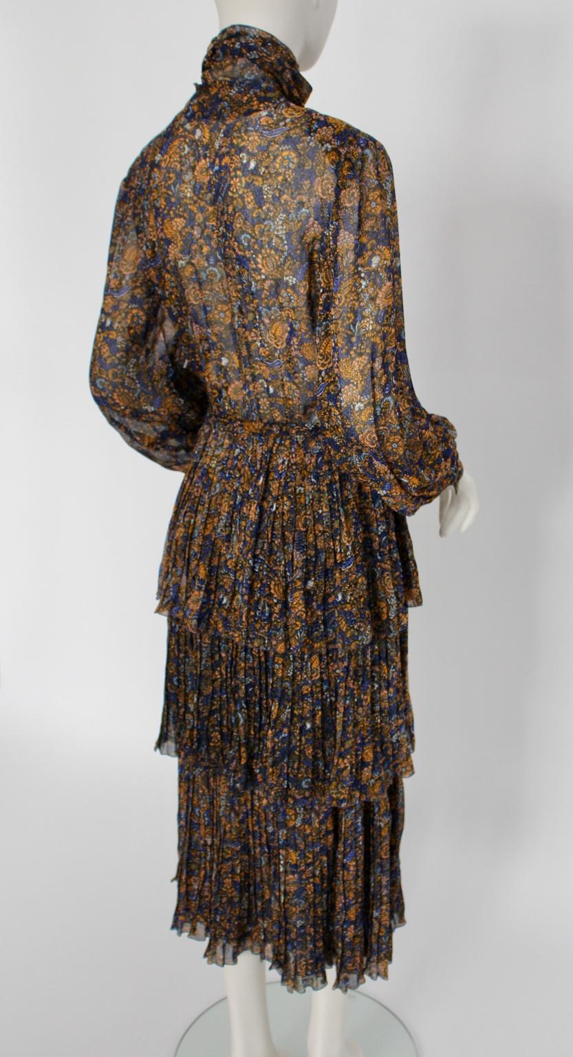 Jean Louis Scherrer boutique Paris Vintage Day Dress 1970s For Sale 1