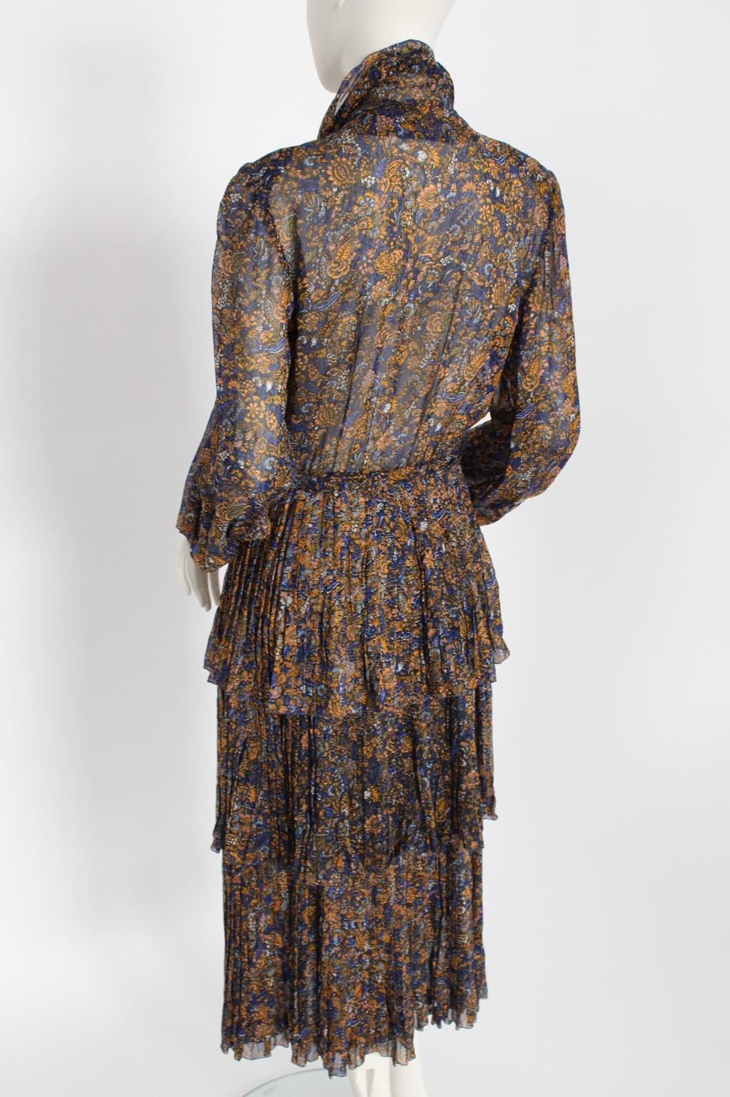 Jean Louis Scherrer boutique Paris Vintage Day Dress 1970s For Sale 5