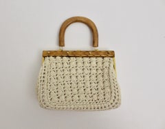 White Vintage Handlebag Crochet Italy, 1960s