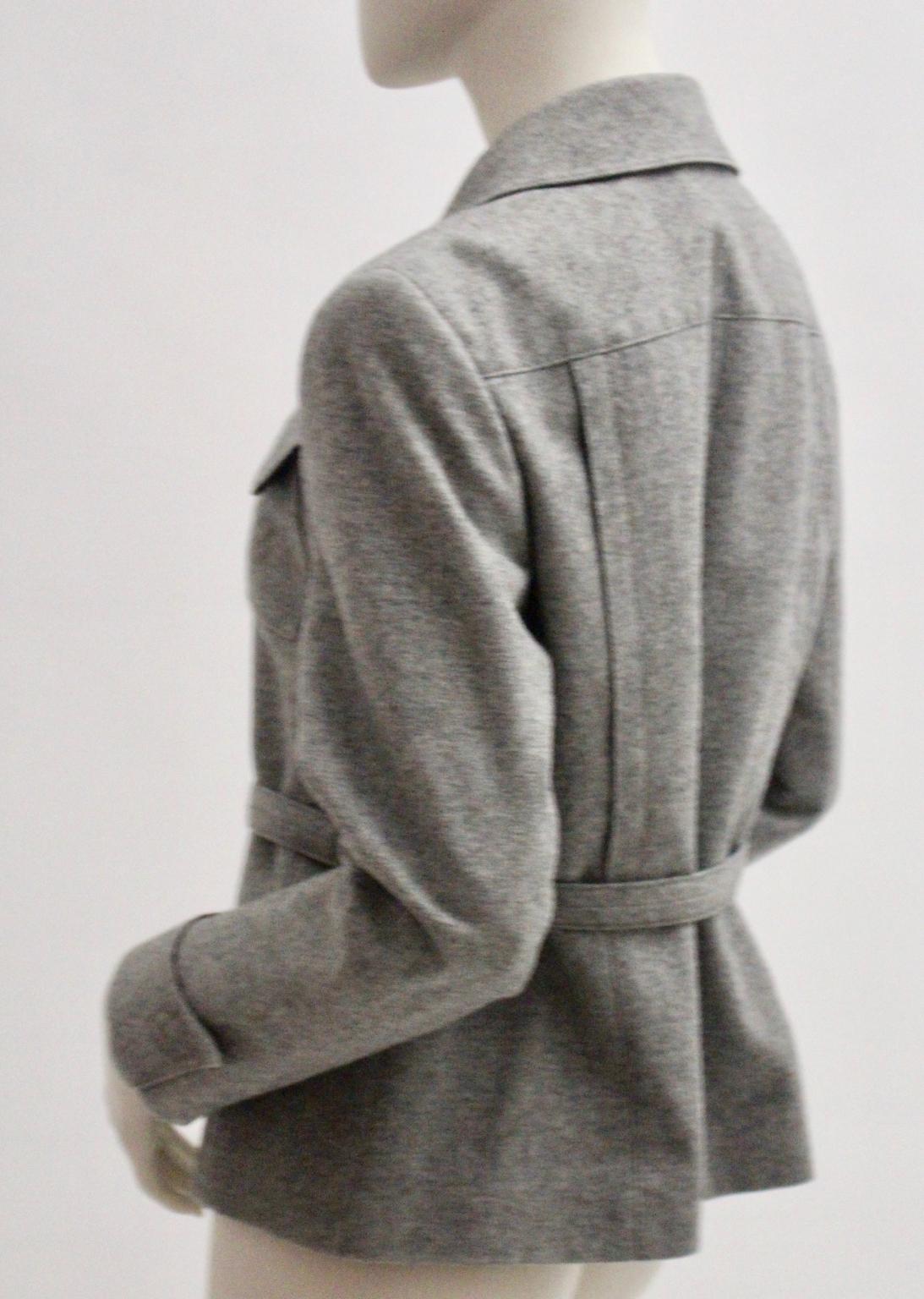 Grey Single-Breasted Wool Vintage Jacket by Herbert Schill 1960s Vienna For Sale 1
