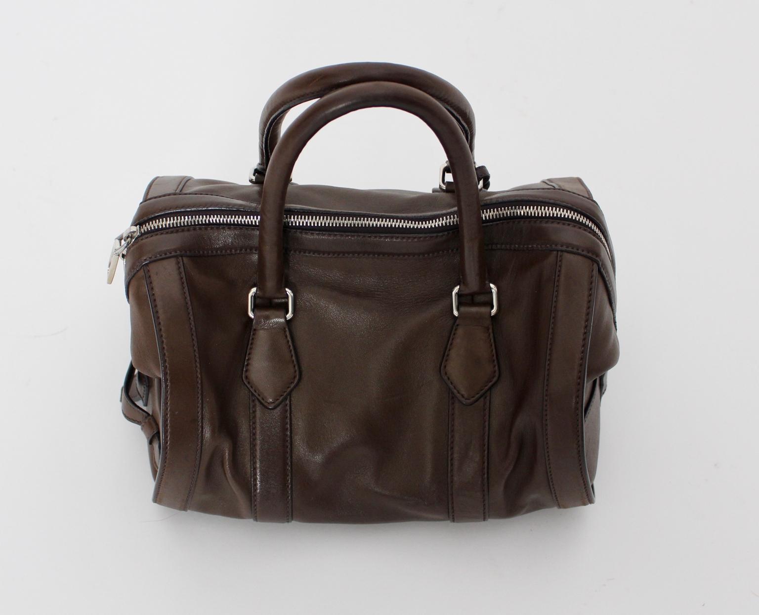 Jil Sander Brown Vintage Leather Handbag  For Sale 2
