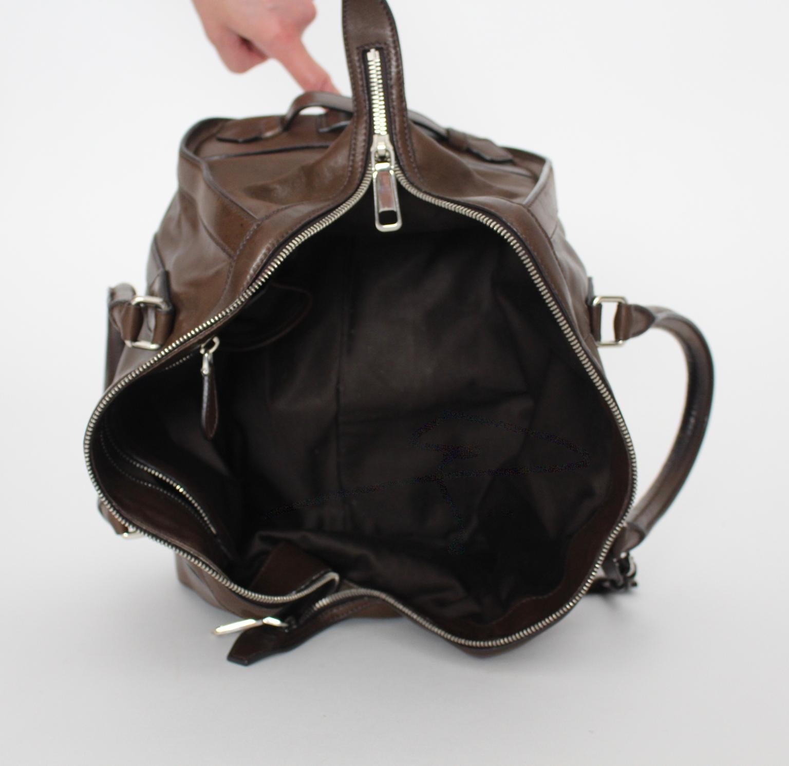 Jil Sander Brown Vintage Leather Handbag For Sale 3