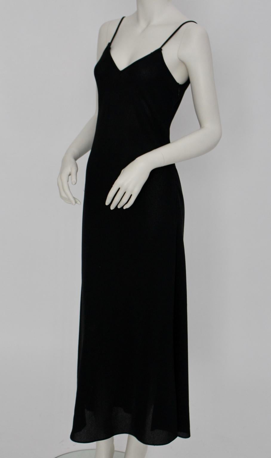 Sonia Rykiel Vintage Black Spaghetti Strap Dress  In Good Condition For Sale In Vienna, AT