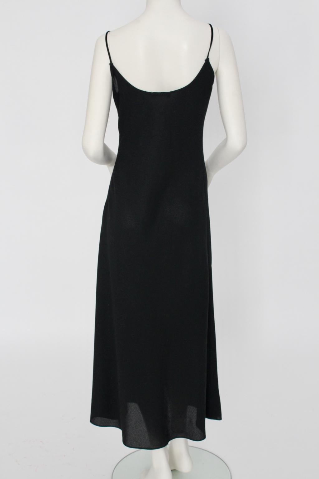 Sonia Rykiel Vintage Black Spaghetti Strap Dress  For Sale 2