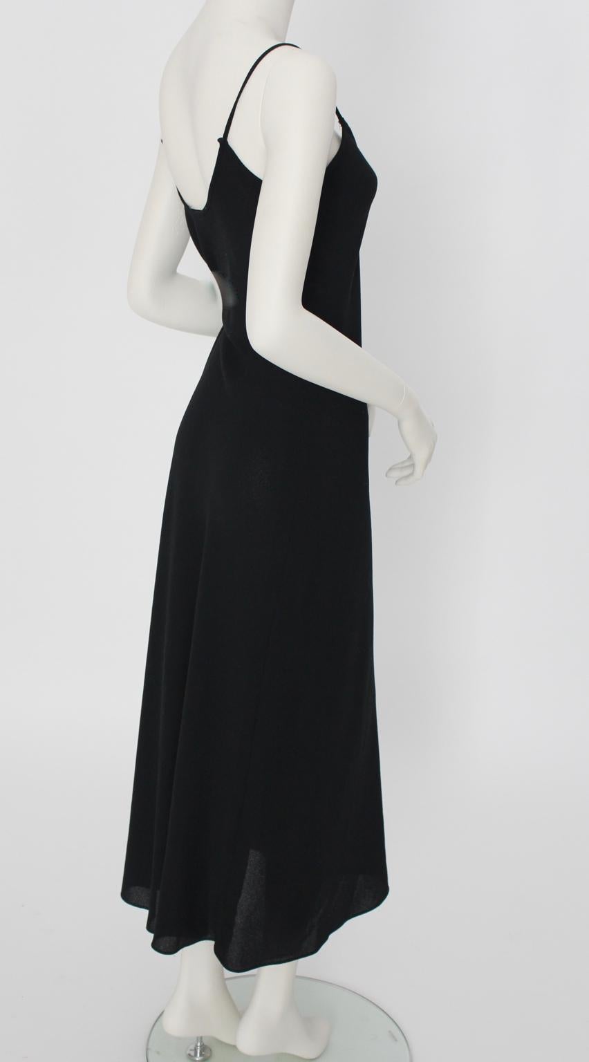 Sonia Rykiel Vintage Black Spaghetti Strap Dress  For Sale 4