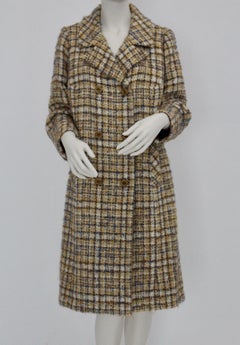 Herbert Schill Wool Tweed Boucle Double Breasted Coat circa 1968 Vienna