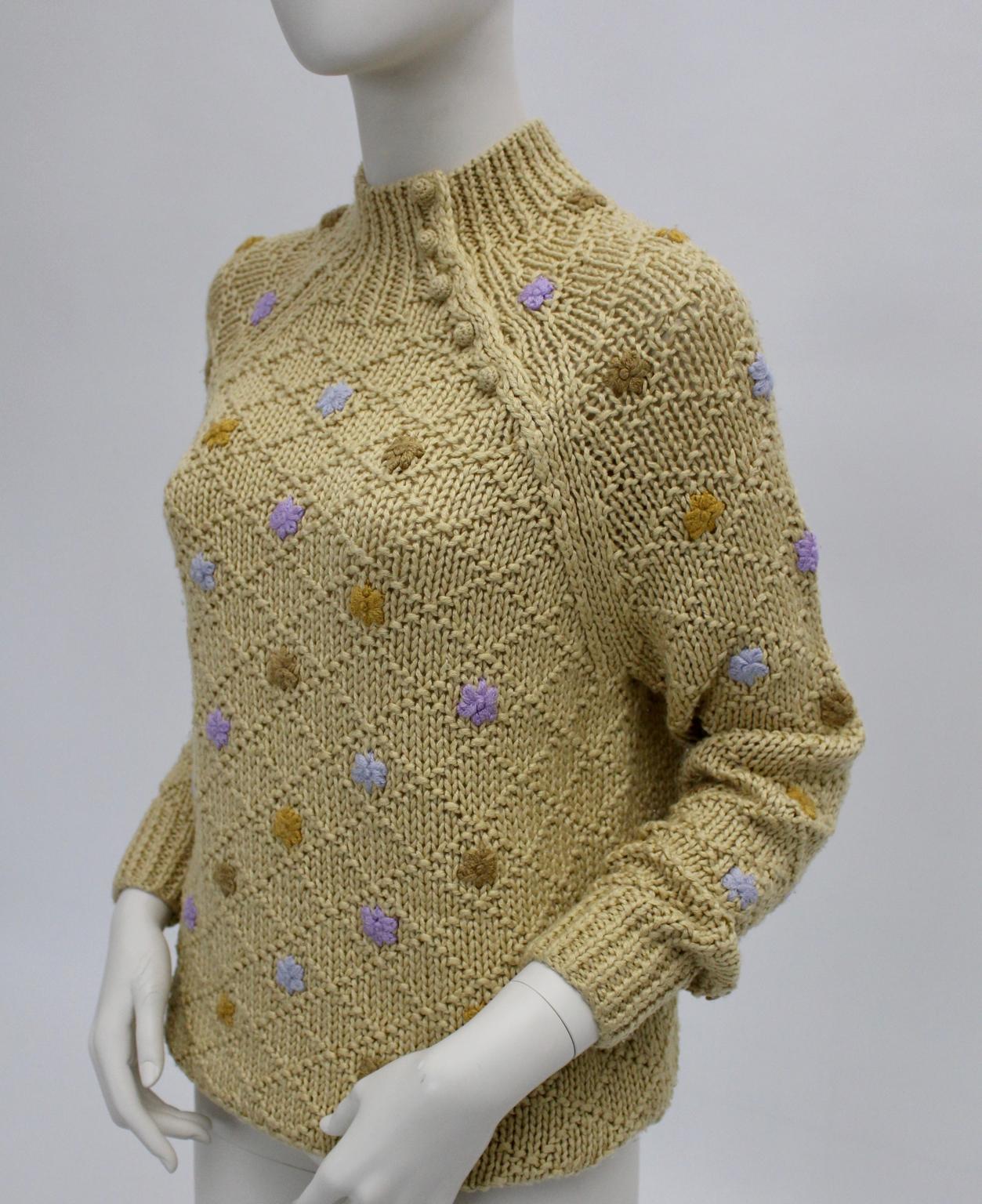 Oscar de la Renta Sport Brown Vintage Knit Sweater  In Good Condition For Sale In Vienna, AT