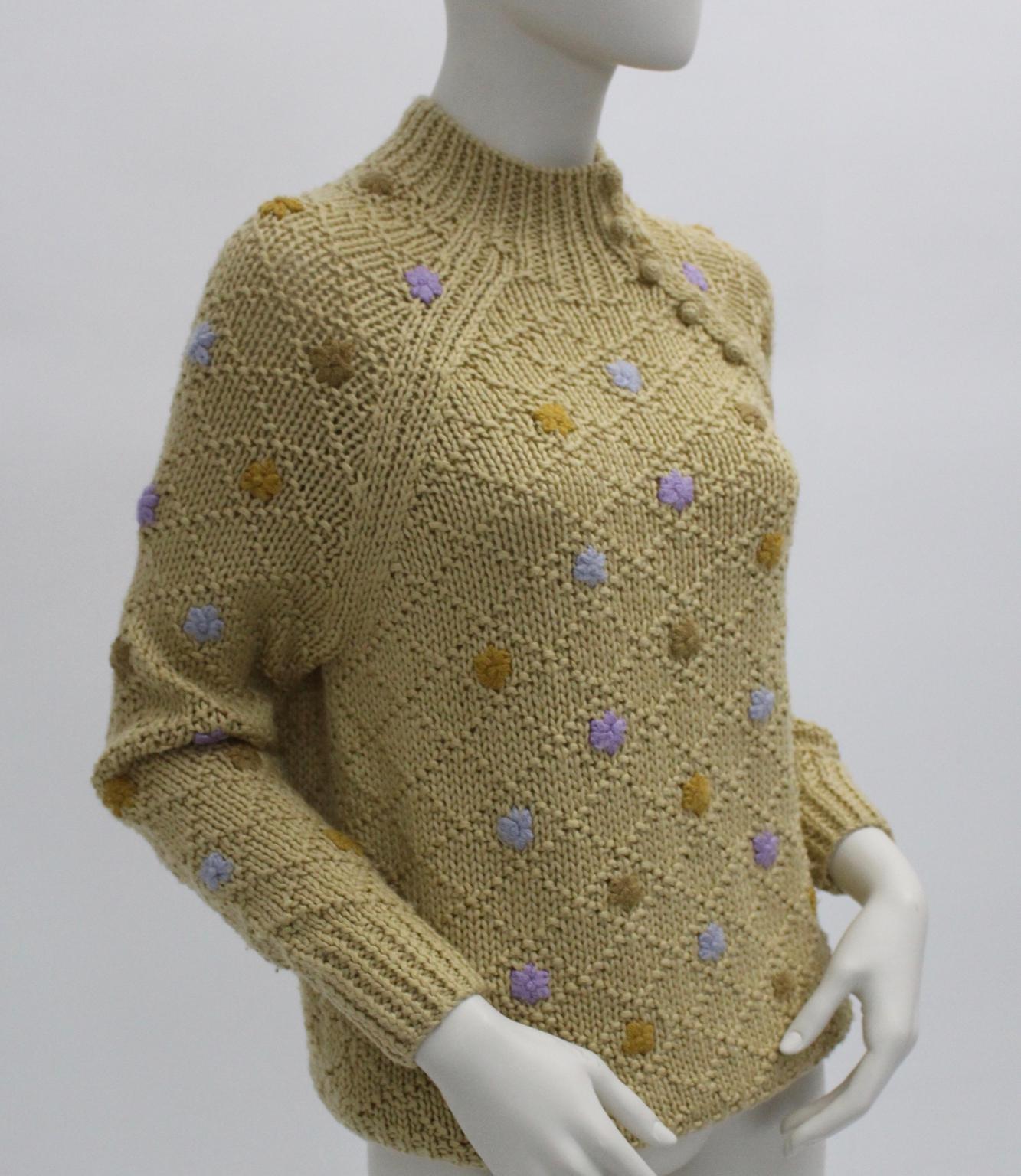 Women's Oscar de la Renta Sport Brown Vintage Knit Sweater  For Sale