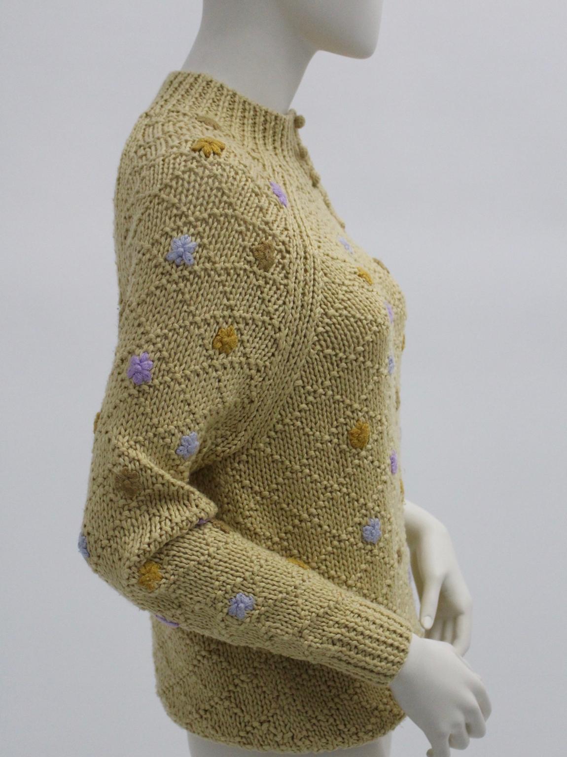 Oscar de la Renta Sport Brown Vintage Knit Sweater  For Sale 4