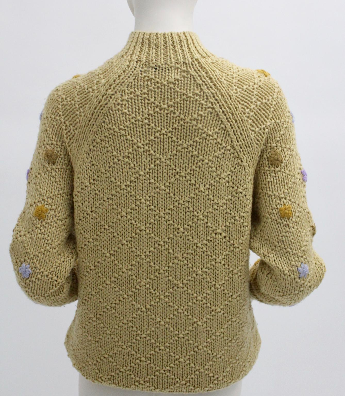 Oscar de la Renta Sport Brown Vintage Knit Sweater  For Sale 5