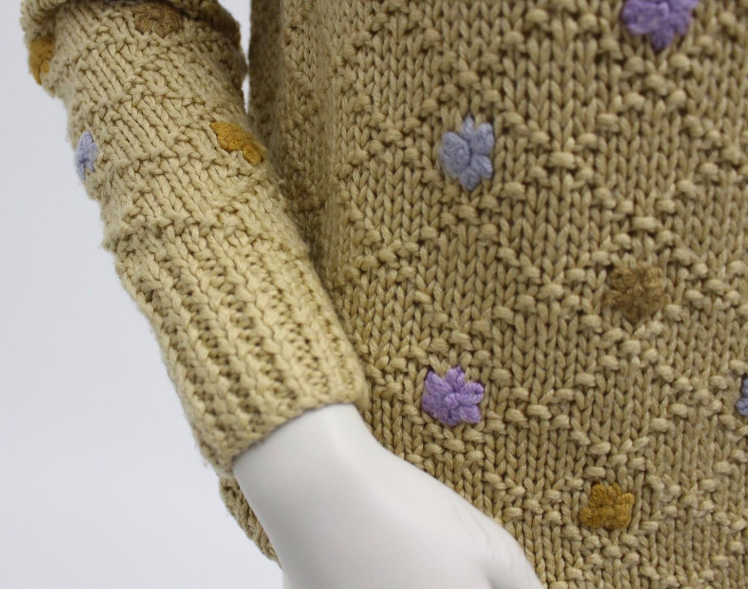 Oscar de la Renta Sport Brown Vintage Knit Sweater  For Sale 7