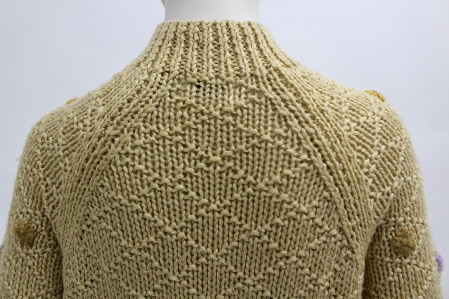 Oscar de la Renta Sport Brown Vintage Knit Sweater  For Sale 8