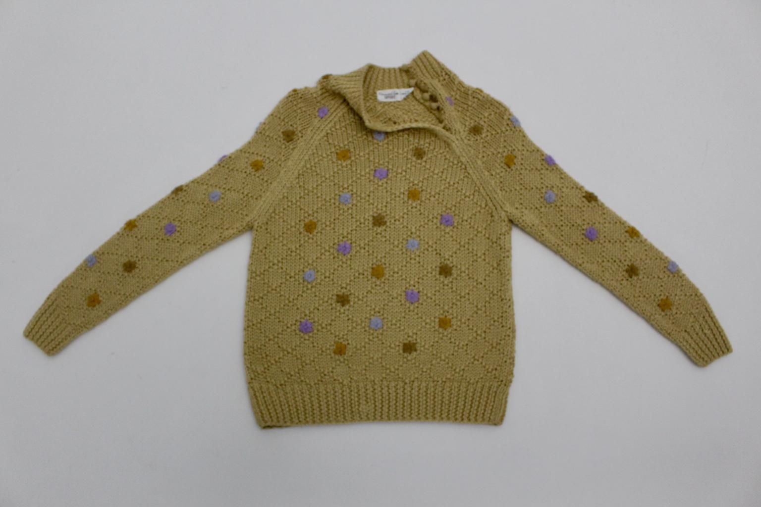 Oscar de la Renta Sport Brown Vintage Knit Sweater  For Sale 11