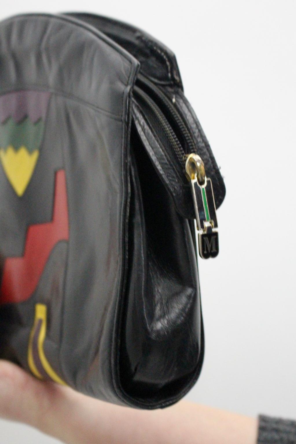 Bruno Magli Bologna Vintage Pop Art Handbag 1980s Italy 9