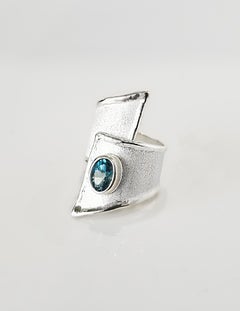 Yianni Creations 1.60 Carat London Blue Topaz Fine Silver 950 Ring
