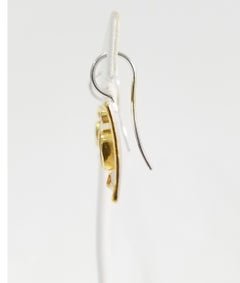 Yanni Creations 3.2 Carat Blue Topaz Diamond Fine Silver 24 Karat Gold Earrings