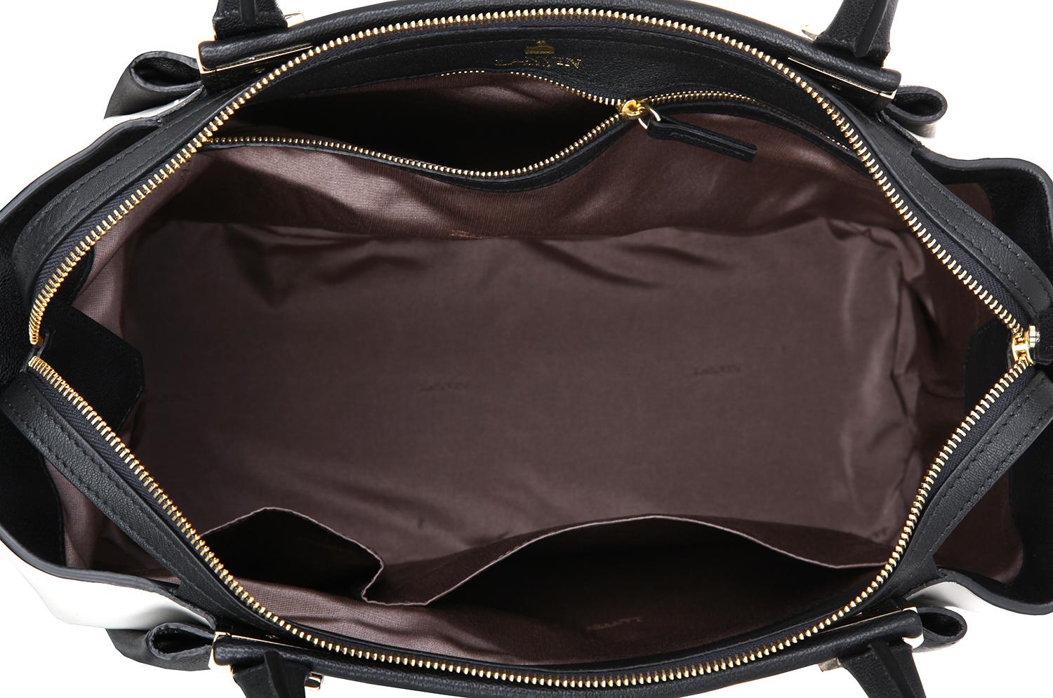 Lanvin Trilogy Women Tote Bag black-cream LAN001-BKCR In New Condition For Sale In Karlsfeld, DE