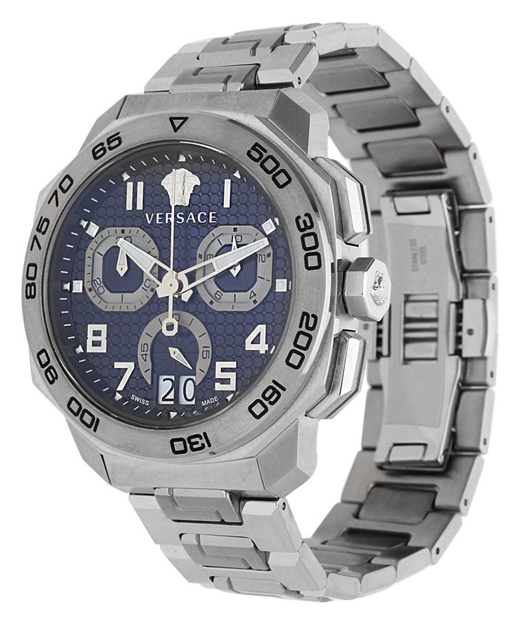Versace Men Watch DYLOS Chronograph silver VQC090016 For Sale at 1stDibs