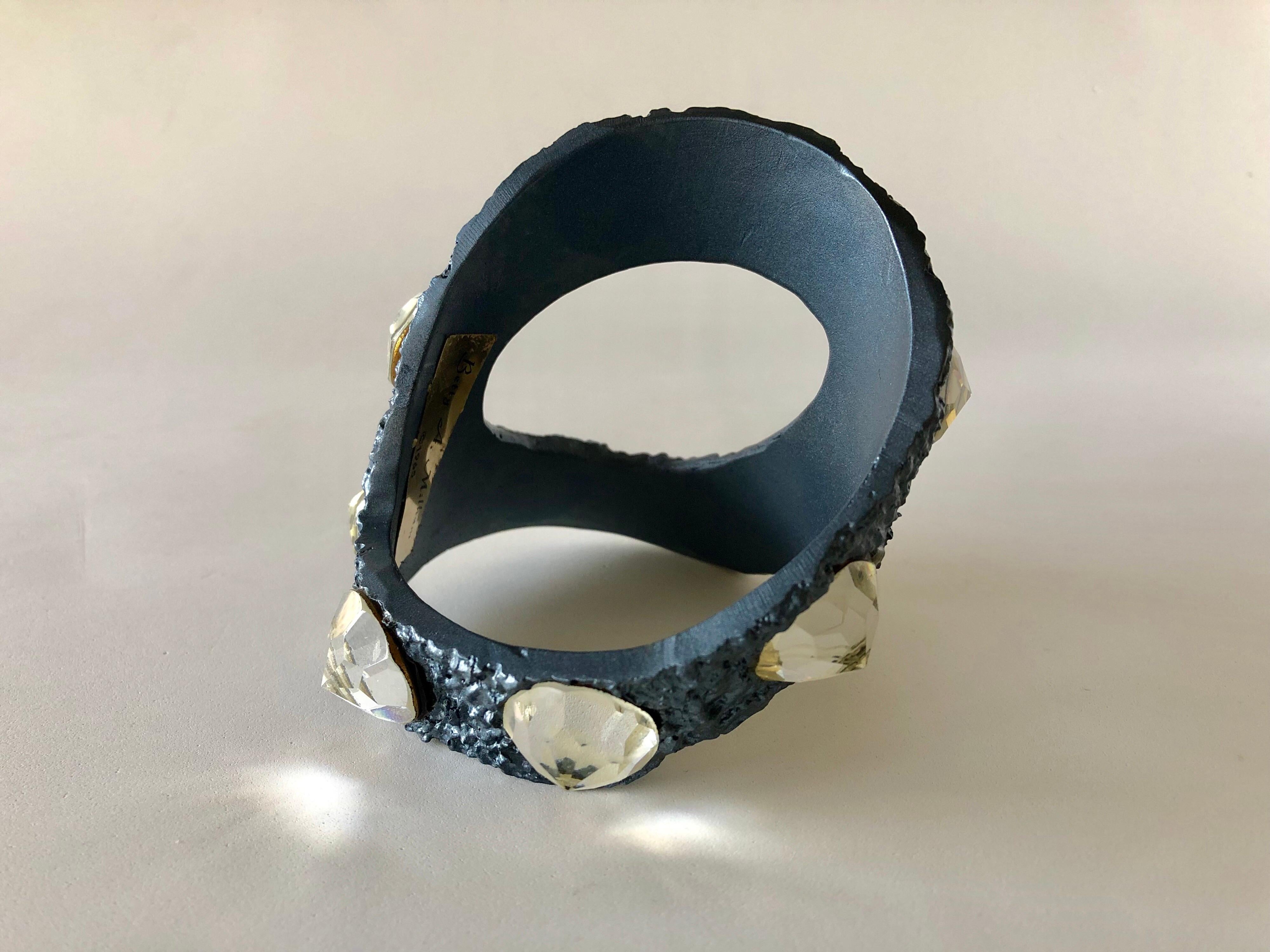 Vintage 1960's Abstract Diamante Bracelet In Excellent Condition In Palm Springs, CA