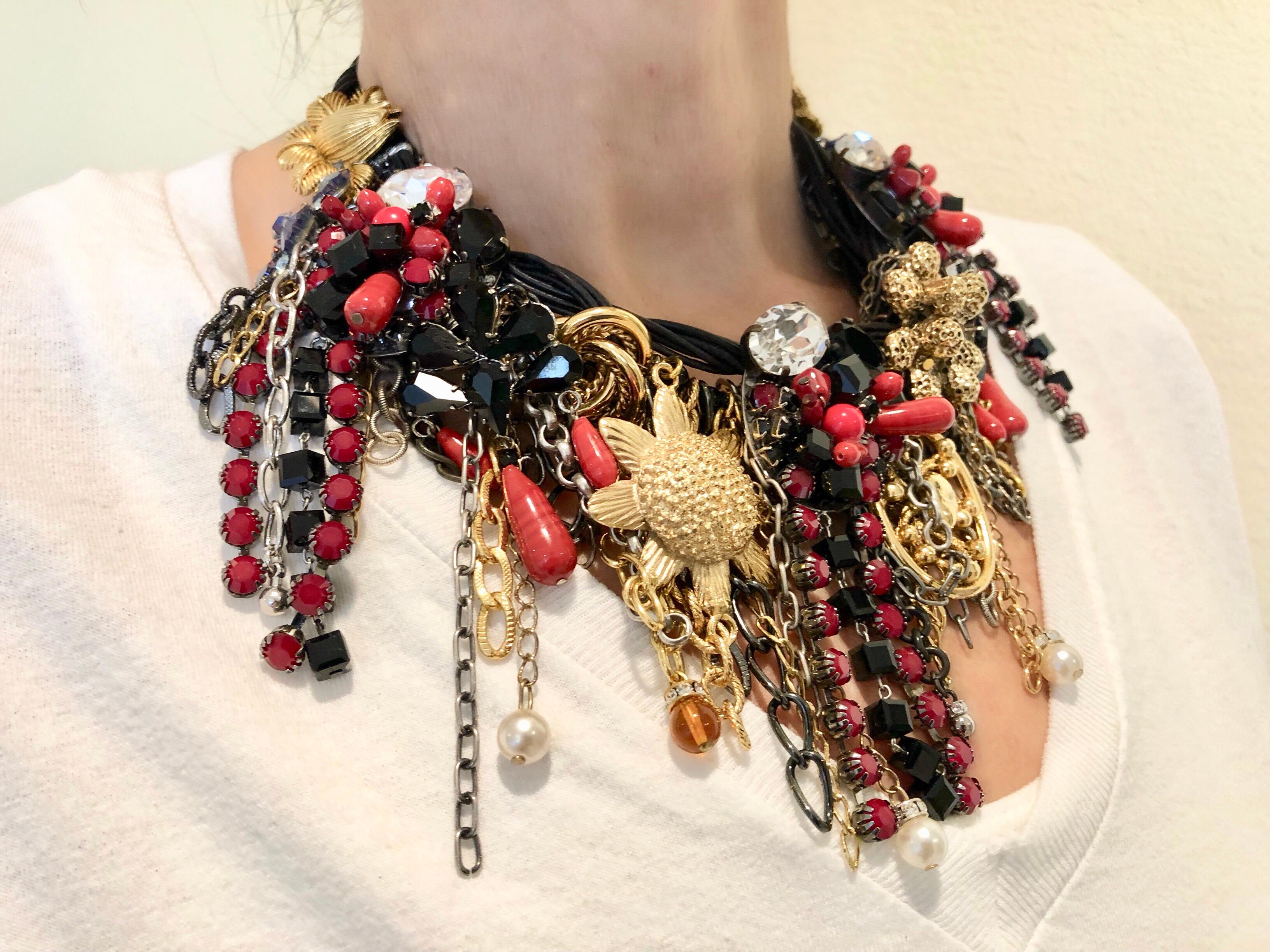 leather statement necklace