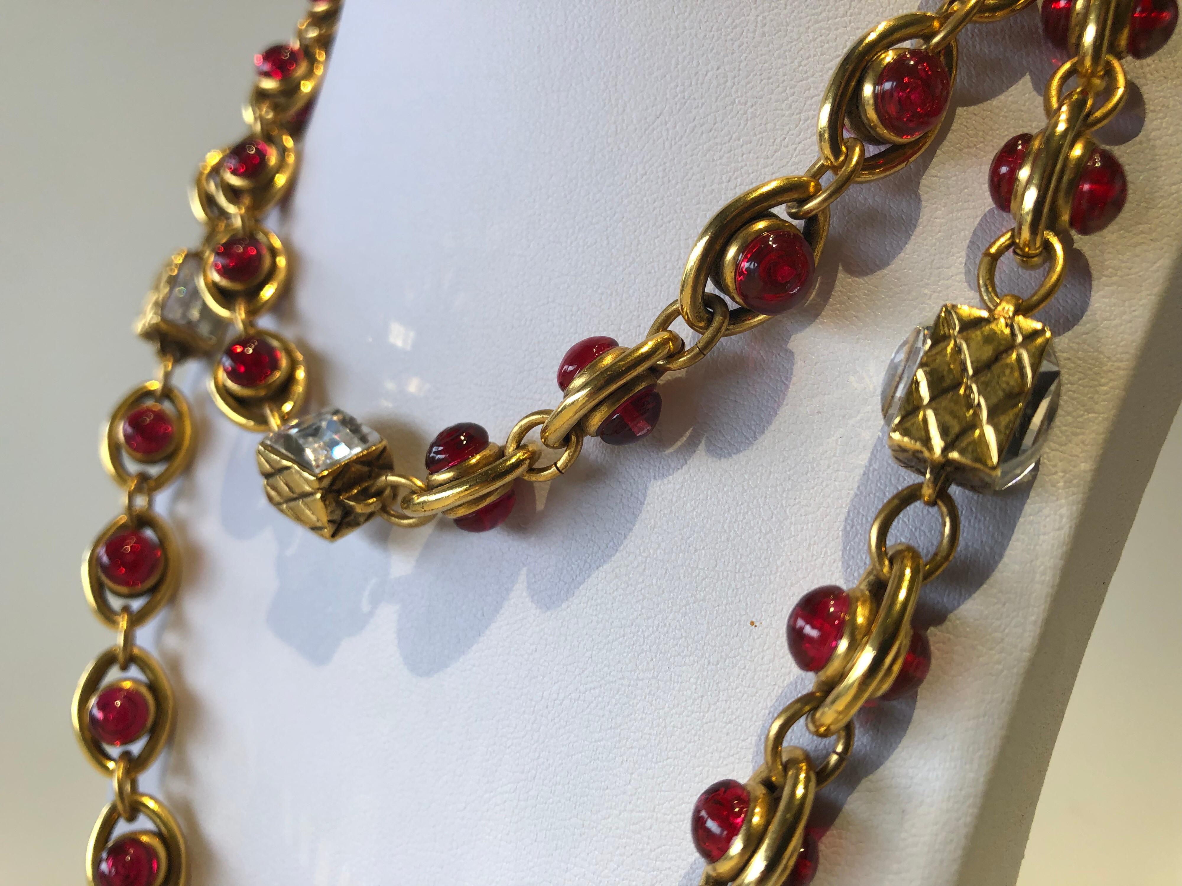 Chanel 1980’s Byzantine Diamanté Gripoix Statement Necklace  2