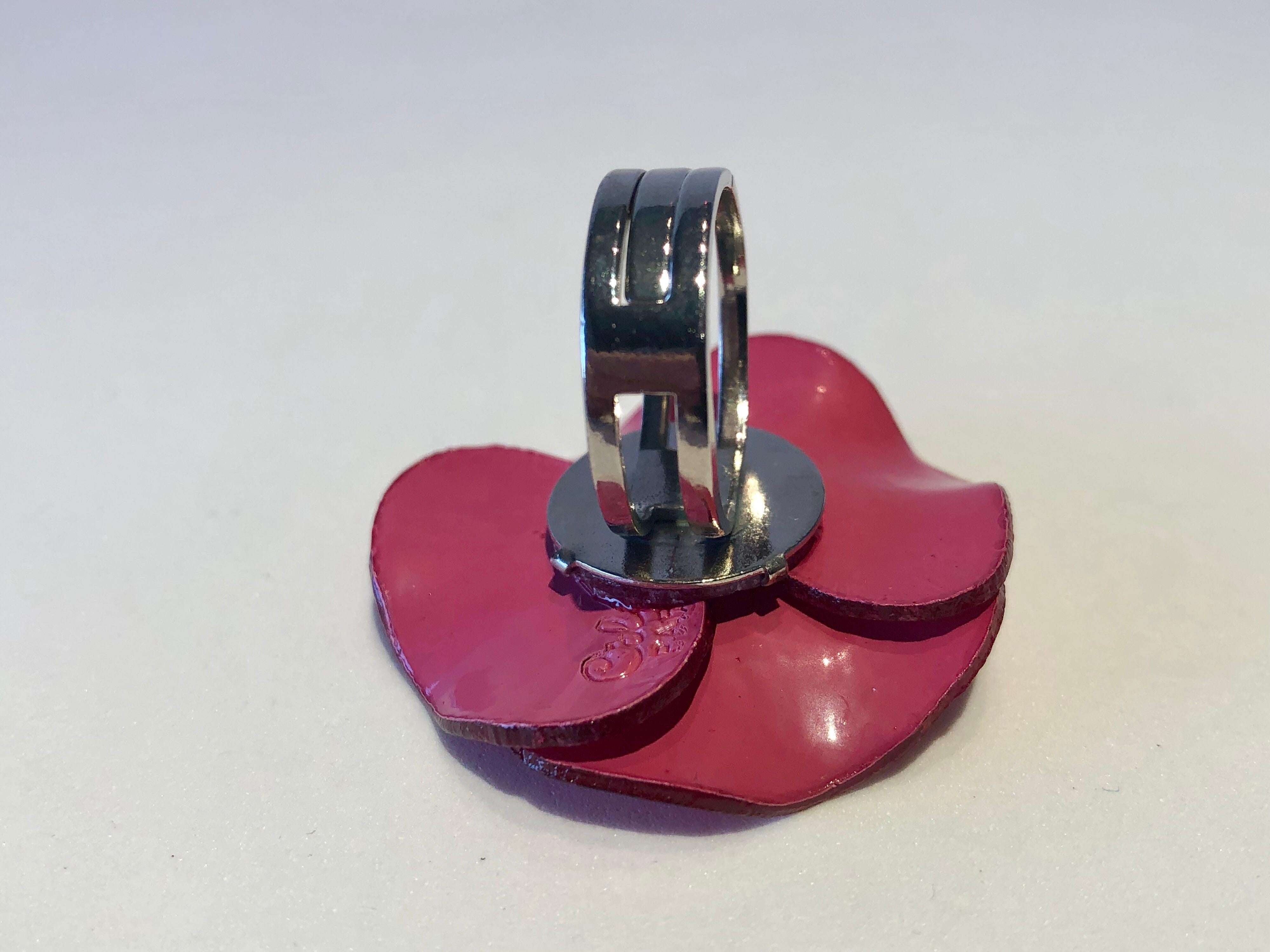 Fuchsia Poppy Statement Ring  3