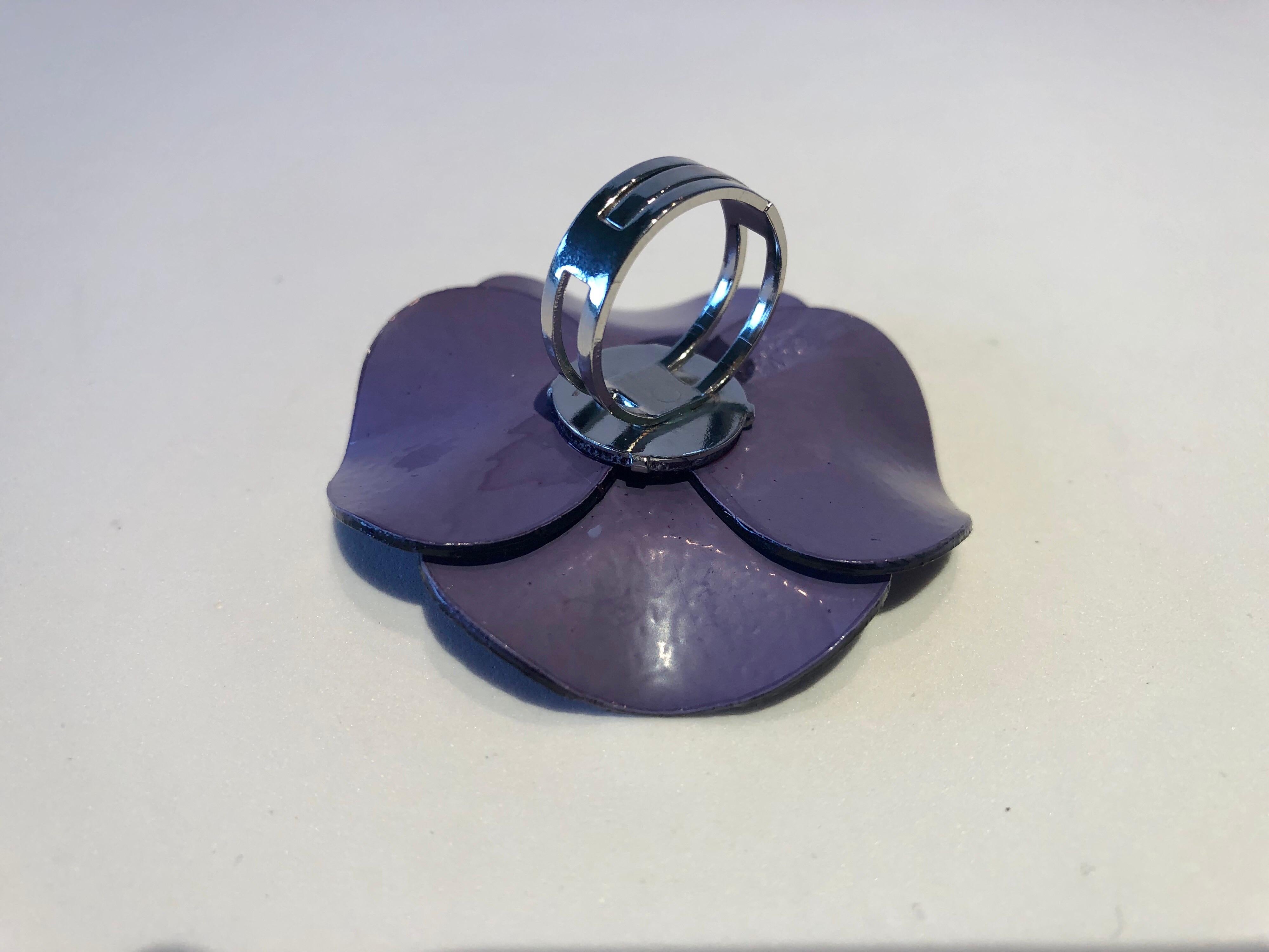 Large Purple Poppy Statement Ring by Cilea Paris  2
