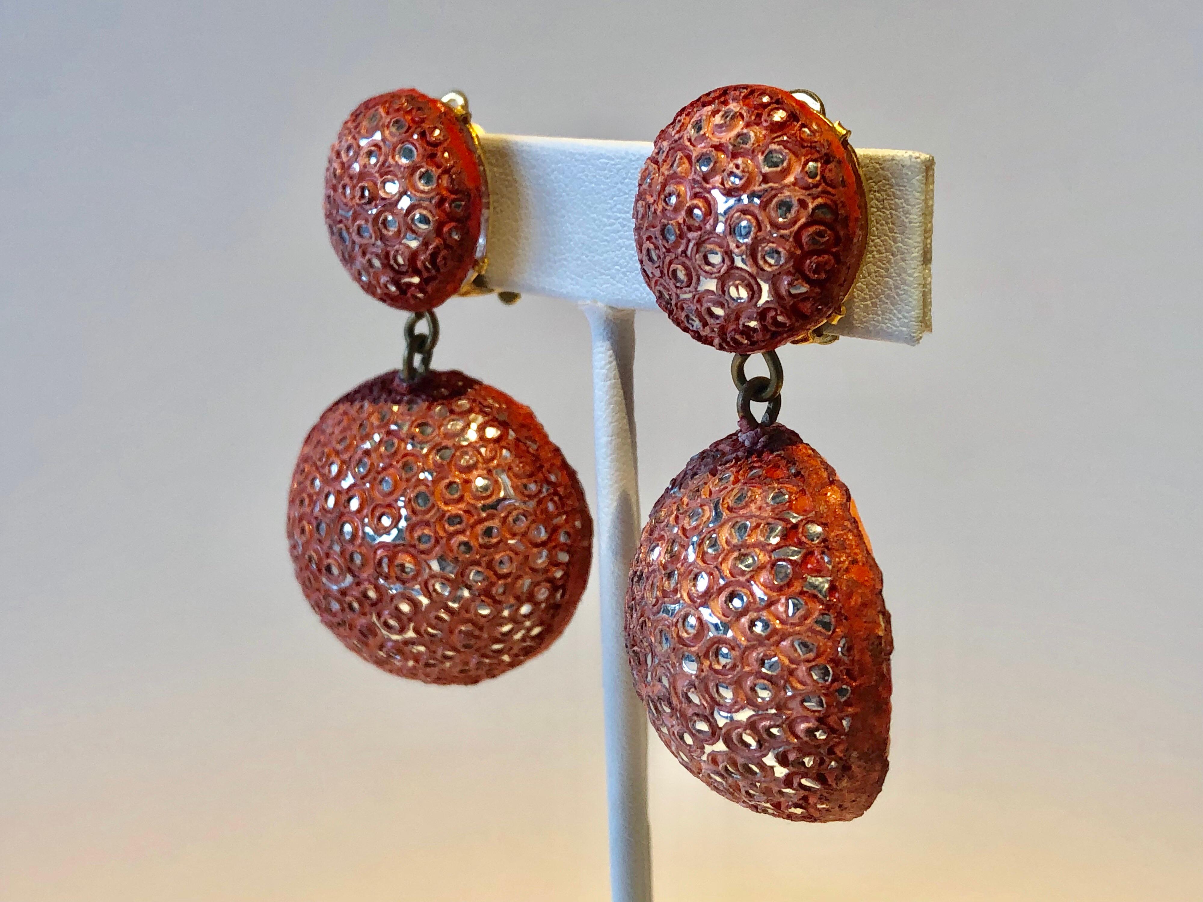 Modern Metallic Pink Statement Earrings by Cilea Paris  3