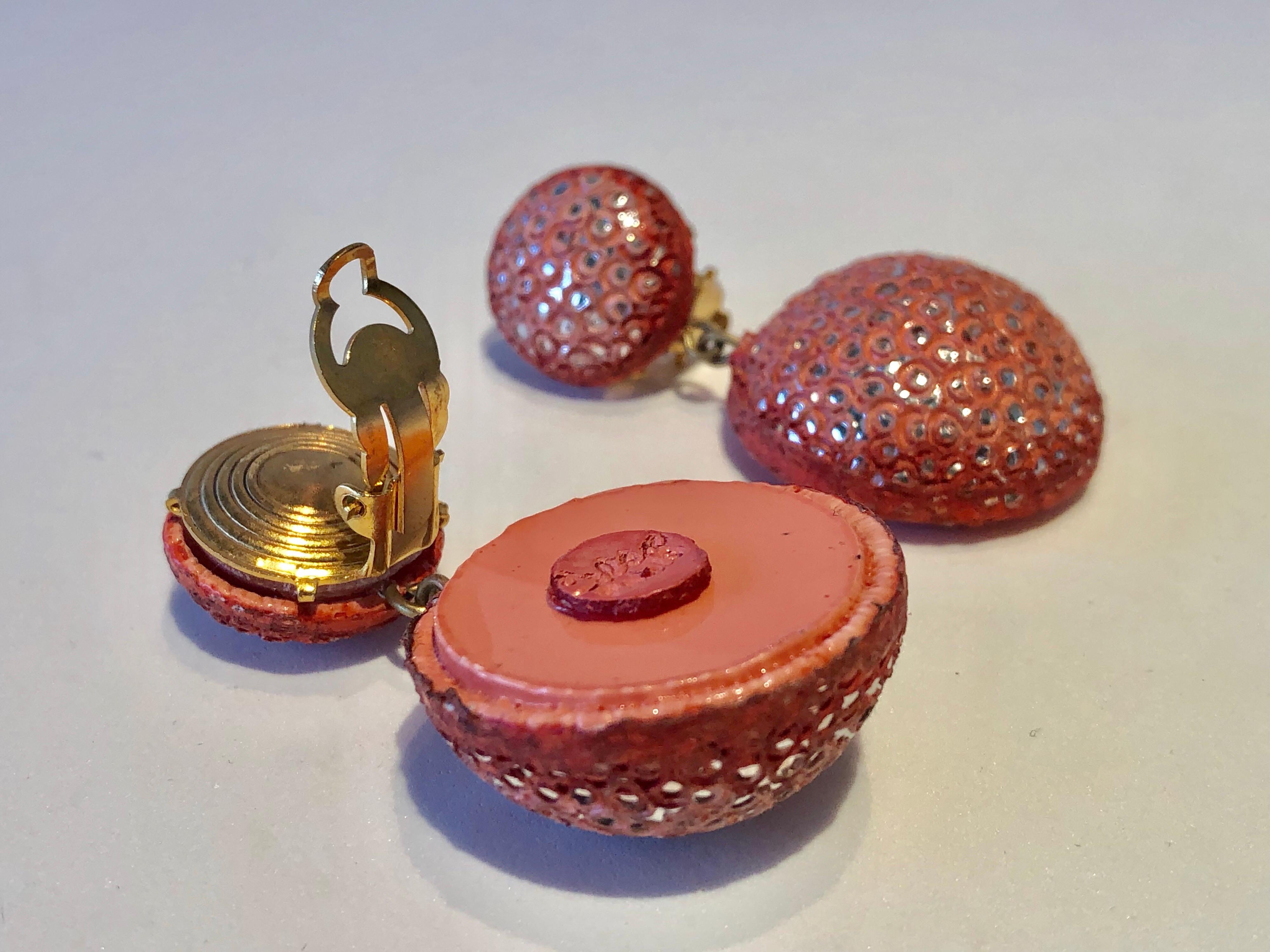 Modern Metallic Pink Statement Earrings by Cilea Paris  5