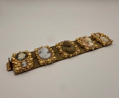 Vintage-Armband mit vergoldetem, barock verziertem Kameo
