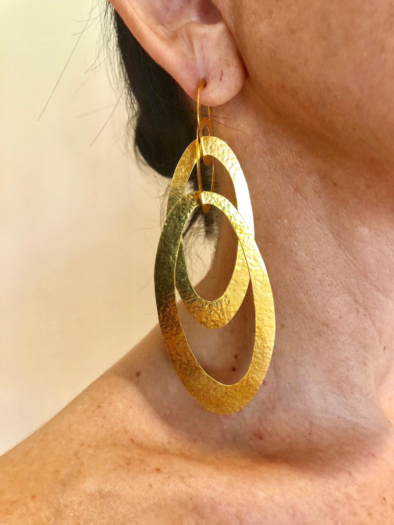 Contemporary Geometric Statement Earrings by Herve Van Der Straeten  In Excellent Condition In Palm Springs, CA