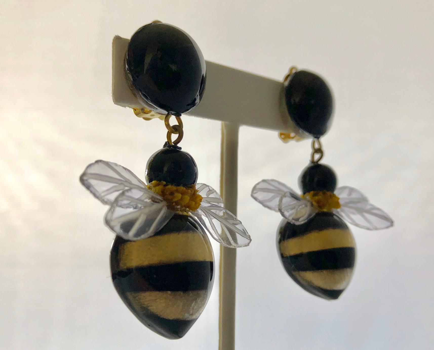 Bold Bumblebee Drop Earrings by Cilea Paris  In Excellent Condition In Palm Springs, CA