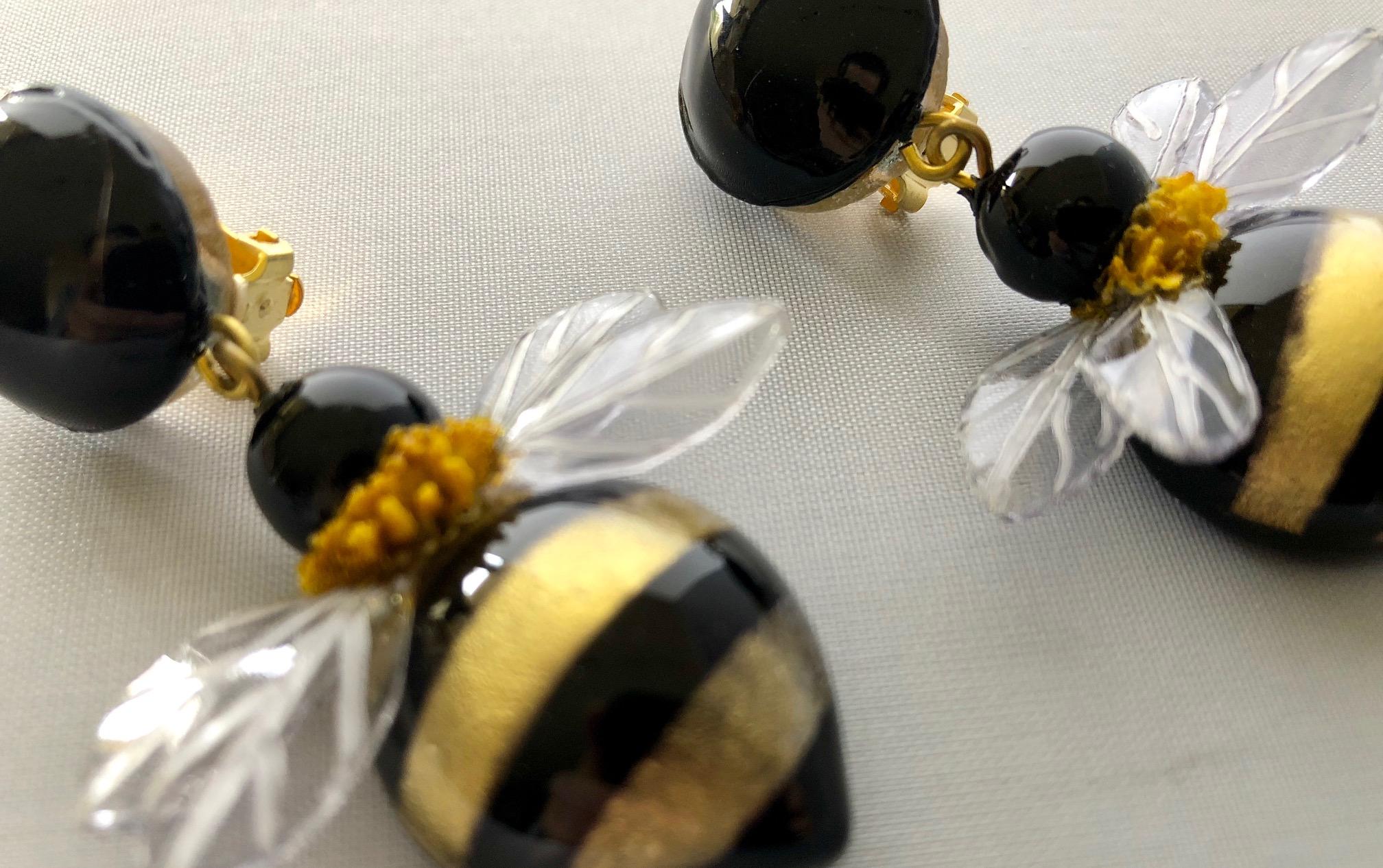 Bold Bumblebee Drop Earrings by Cilea Paris  1