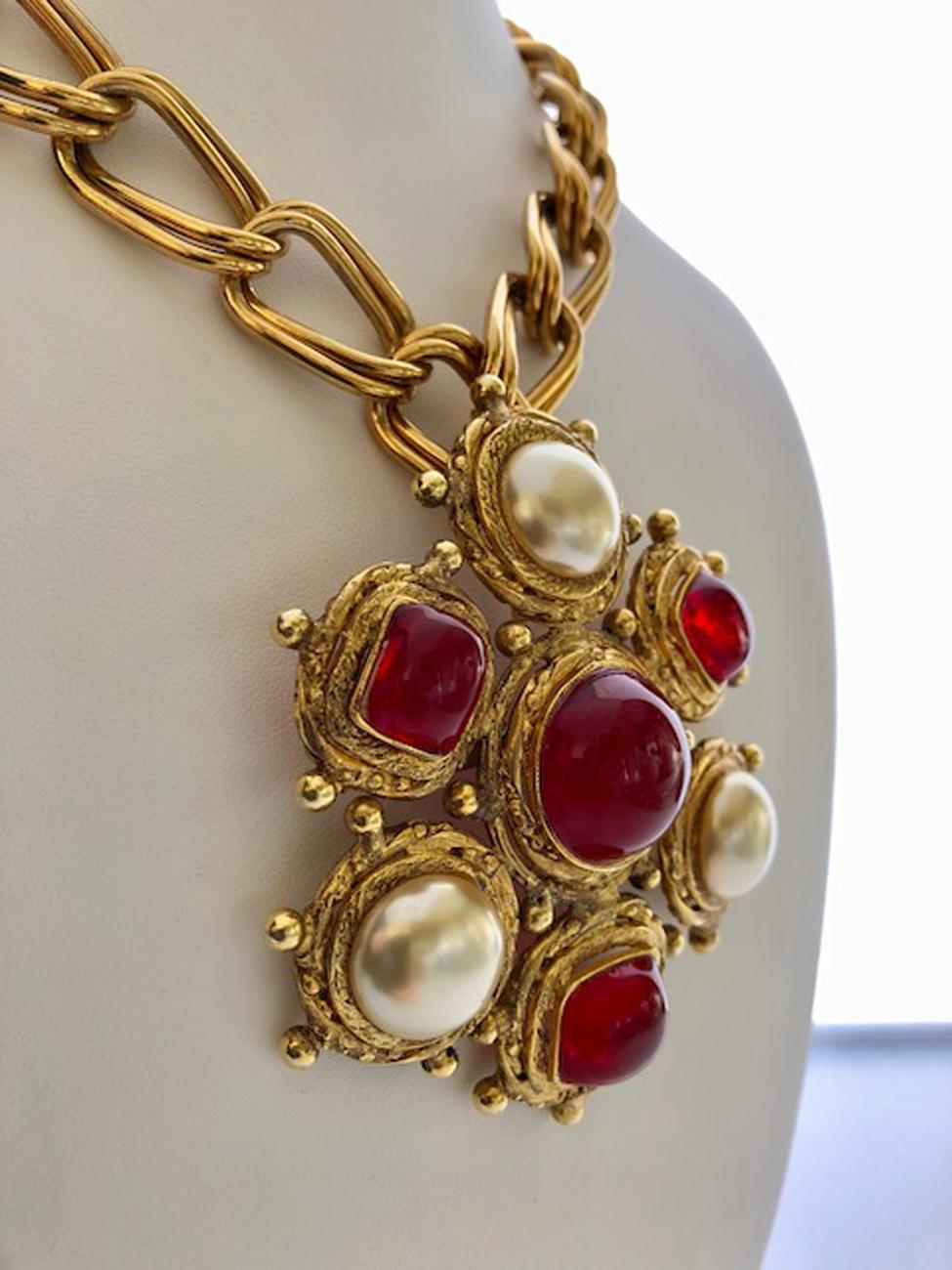 Chanel Vintage Byzantine Necklace / Brooch, 1980s 1
