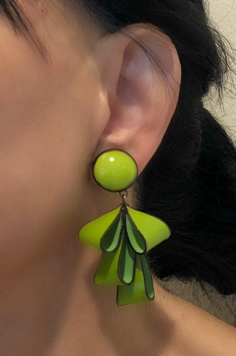 chartreuse earrings