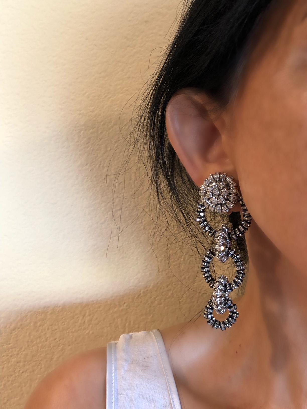 diamante statement earrings