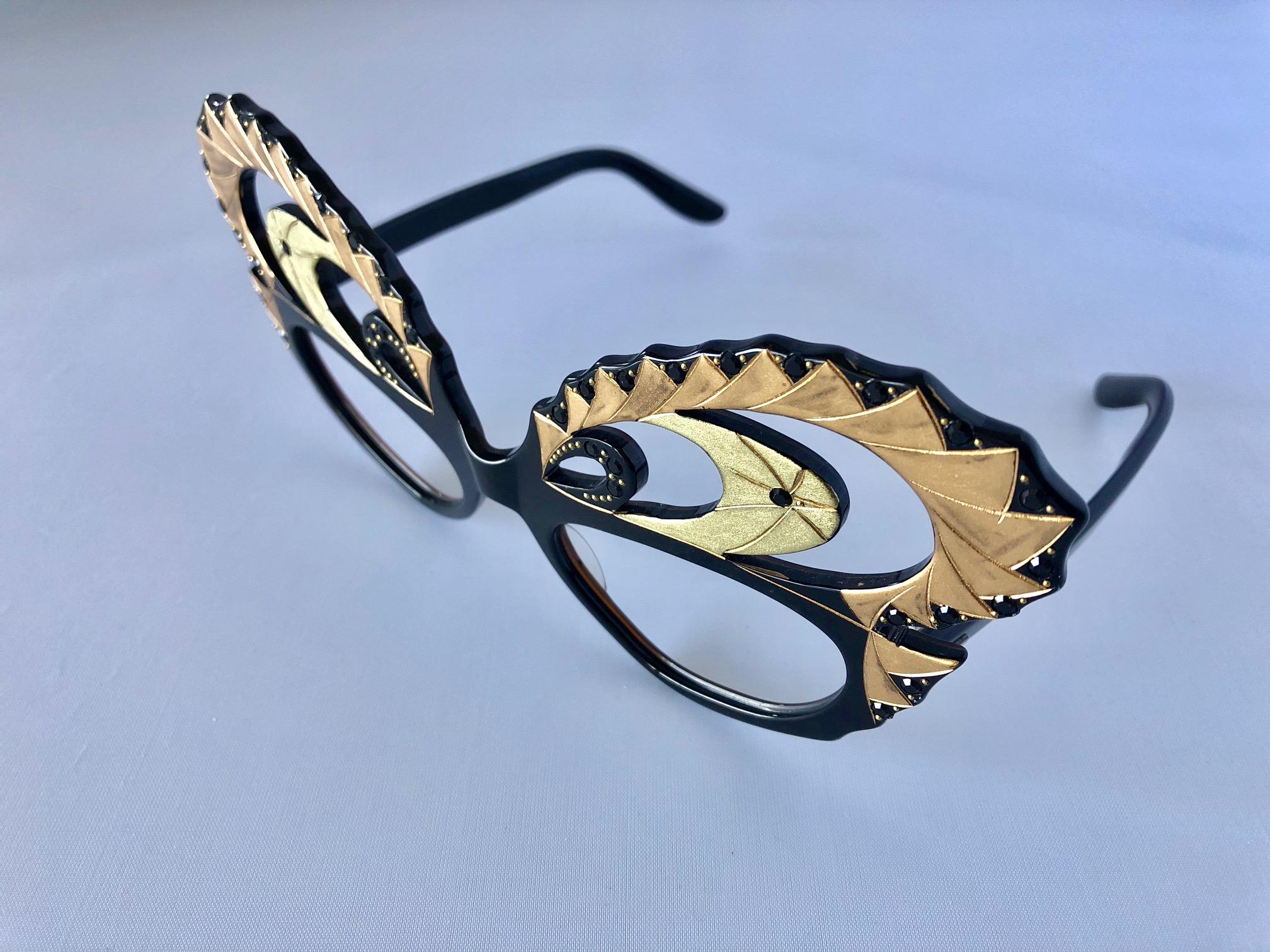 Gray Vintage French Designer Deco Eyeglass Frames