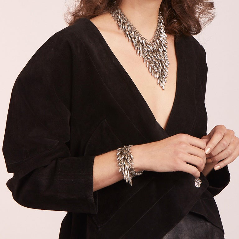 Simon Harrison Minerva Clustered Navette Chainmail Necklace For Sale at 1stdibs