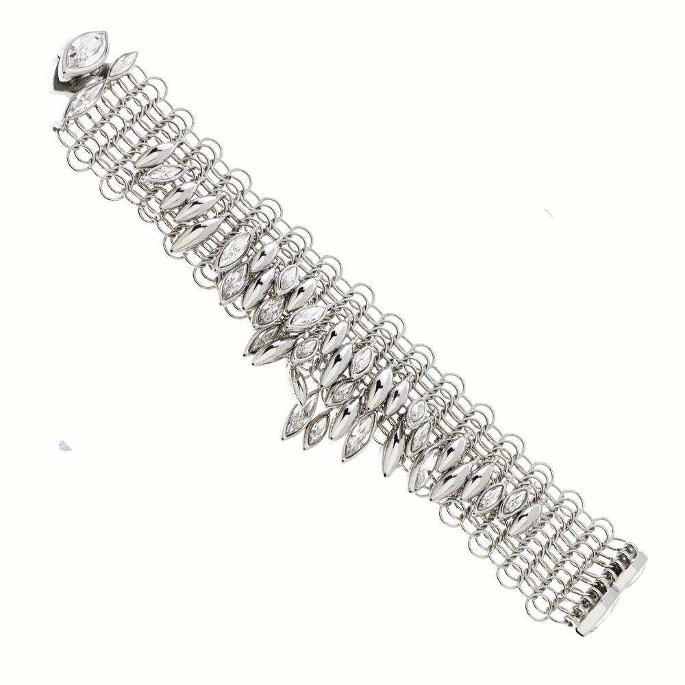 Contemporary Simon Harrison Minerva Clustered Navette Chainmail Bracelet For Sale