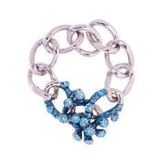 Simon Harrison Coral Crystal And Enamel Chain Bracelet