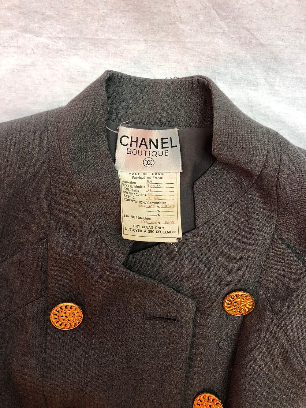 Black Chanel Structured Grey Blazer