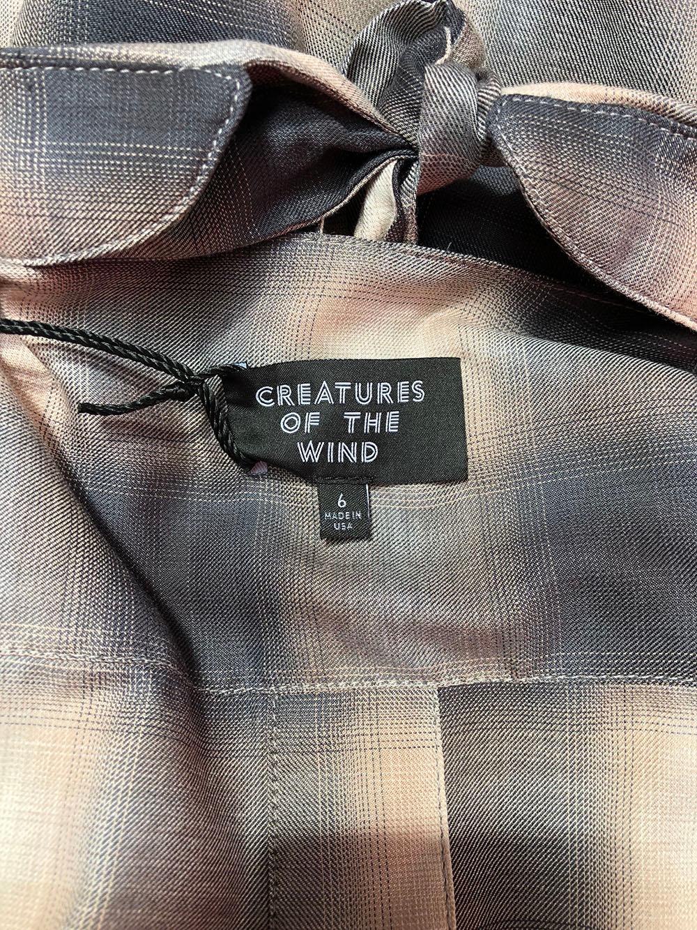 Creatures of the Wind Sequin Stripe Ombre Plaid Blouse In New Condition In Thousand Oaks, CA