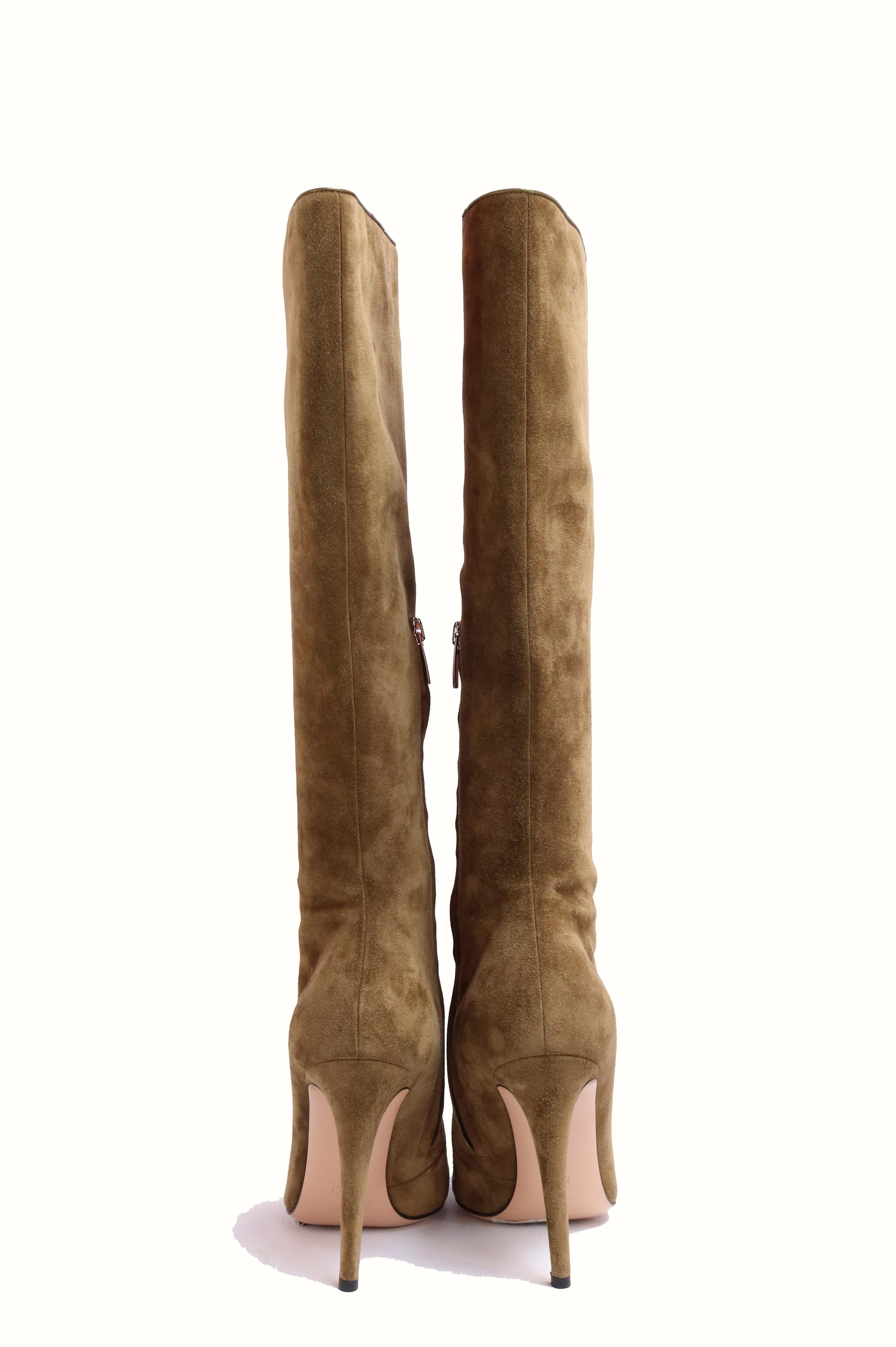Brown Gianvito Rossi Knee-High Boots 