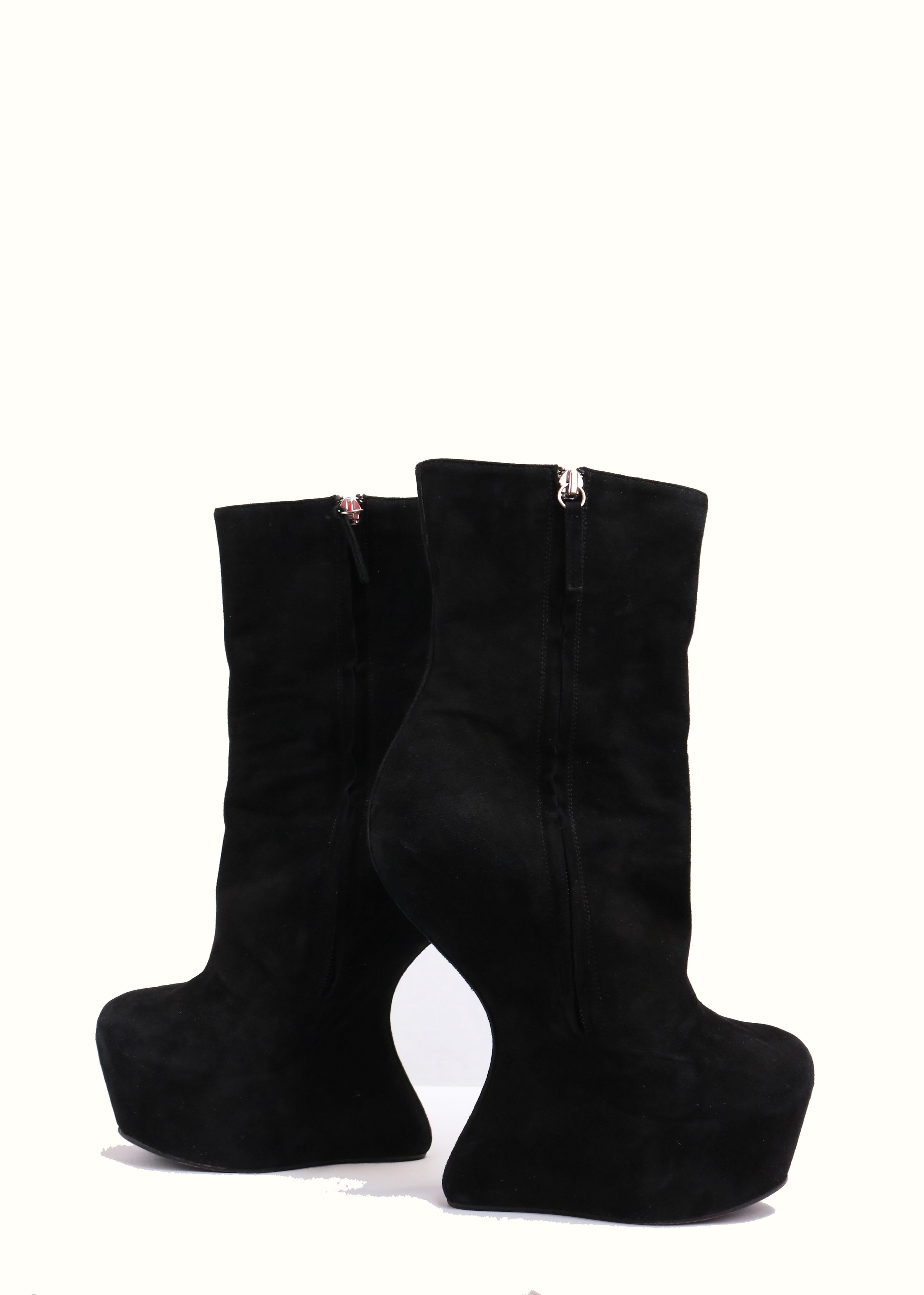 Women's Guiseppe Zanotti Suede Black Booties Size US 7.5 For Sale