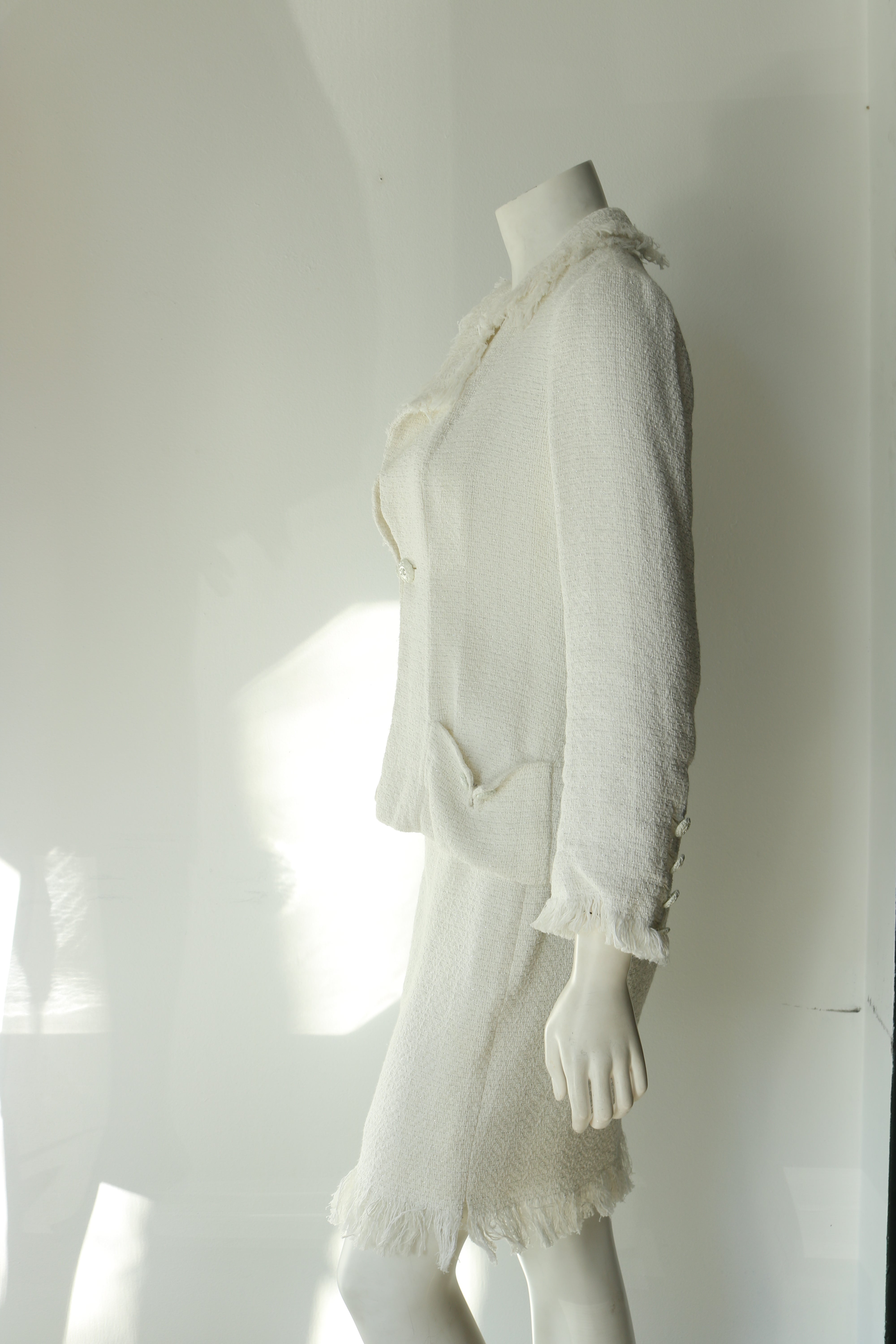 chanel white suit