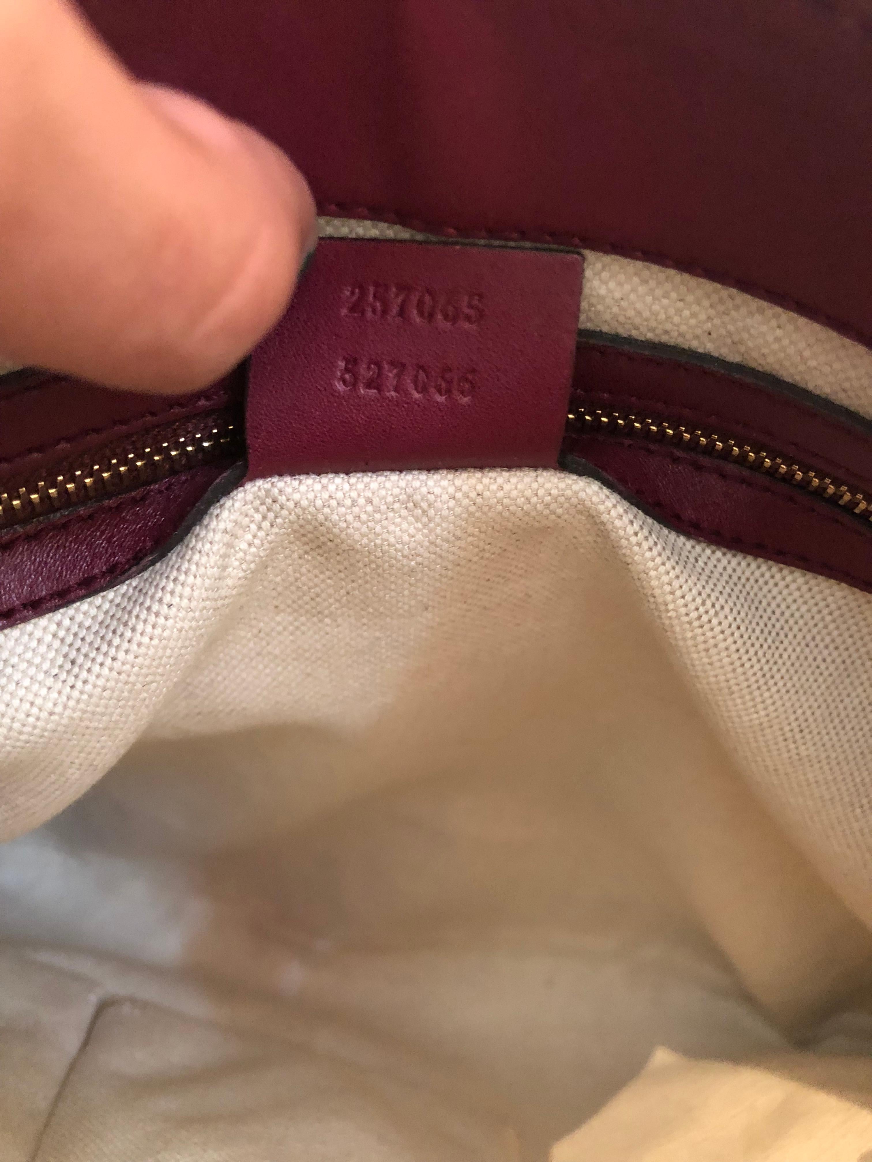 Gucci Guccissima Vintage Monogram Red Leather Crossbody Bag In Excellent Condition In Thousand Oaks, CA