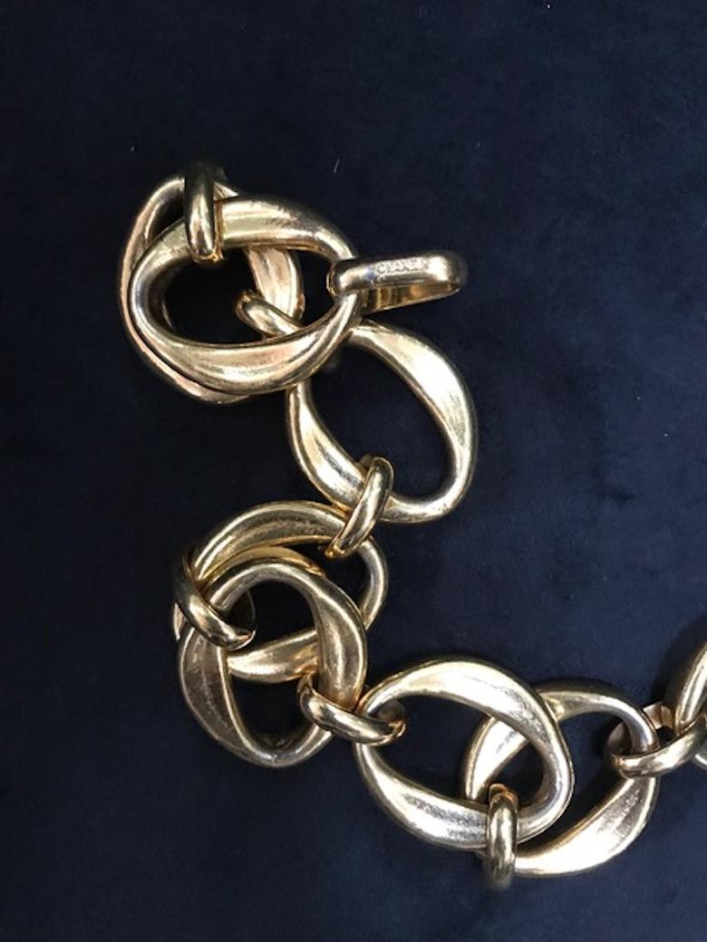 Chanel Vintage Gold Chain Choker Necklace 2